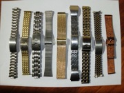 Dziewięć bransolet do zegarków męskich naręcznych