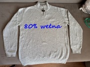 Sweter męski 80% wełna Dressmann, r. XL-super stan.