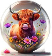 Malowanie diamentami Diamond painting 30x30 cm Byczek w kwiatach 