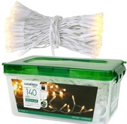 Lampki choinkowe na baterie box 140 LED cieply bialy 