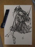 Rysunek: dziewczyna na huśtawce - blok A4 250 g/m2