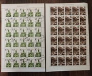 !! POLSKA - ARKUSZ FI 2869 - 2870 Zabytki Krakowa - stemplowane z klejem !!