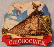 Trzy warstwowy magnes na lodówkę pamiątka z Ciechocinka  75x70x12 