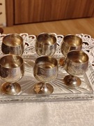 Zestaw 6 kieliszków srebrzonych