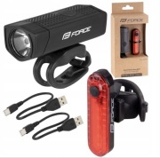 Zestaw LED lampek rowerowych FORCE DOT ładowane przez USB