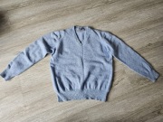 ALAN PAINE 100% wełna sweter w serek błękitny S