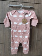 Rampersy piżamka 0-3m z kieszonką bawełna organ.