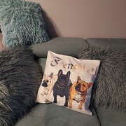 Buldog francuski - 2 szt. poszewki ozdobne na poduszkę/jaśka- nowe