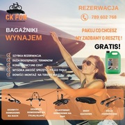 box na dach, bagażnik, platforma uchwyt rowerowy, wypożyczalnia, wynajem