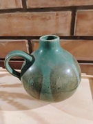 Piękny, ceramiczny ręcznie wykonany zielony dzbanek. Sygnatura EG. Vintage