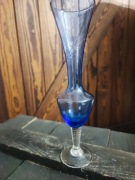 Szklany wazon niebieski Vintage