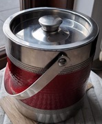 Wiaderko na lód z pokrywką pojemnik do kostek lodu jak termos