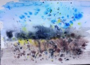 Zmierzch, akwarela, A4, oryginał , abstrakcja, nowy, Skoczyk 