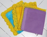 Serwetki materiałowe chustki do nosa żółta turkus fiolet