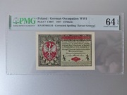 1/2 Marki 1916 1917 PMG 64 EPQ ! Nie 1918 1923 1926 1944 1946 1947  1948