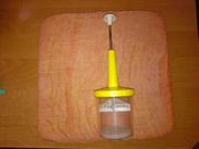 Szatkownica do cebuli czosnku krajacz siekacz ręczny PRL żółty