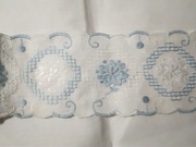 TAŚMA  OZDOBNA HAFT  KOLOR NIEBIESKI 7,5 CM