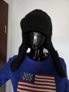 Zimowa czapka uszatka z wełną 