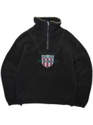 Brazowy polar retro vintage 90s 80s haft logo nike adidas boxy street