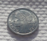 Francja IV Republika 1 frank franc 1958 KM# 885a.1 Ładny stan