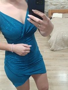 Sukienka morska z brokatem 