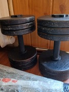 Hantle stalowe Wstylu iron master wkręcana do środka 2x40kg+FATGRIP Rączki