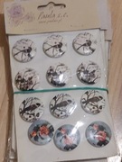 Guziki ozdobne samoprzylepne, 12 sztuk, ok 2,5 cm