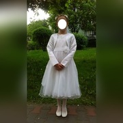 Sukienka komunijna 3/4 rozm. 140 z dodatkami