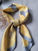 Apaszka duża  szary i pastelowy żółty 