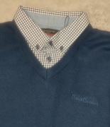 Sweter z koszulą Pierre Cardin r. S granatowy NOWY