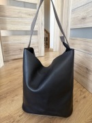 Duża czarna torebka worek shopper | minimalistyczna | pojemna