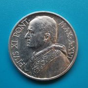 5 lirów 1937  Watykan  Papież Pius XI