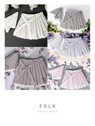 Fartuszek i chusta dziecięcy folk - 5 kolorów