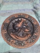 Duży ozdobny talerz żeliwny 