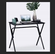 Biurko prostokątny Relaxdays skandynawska 90 x 53 x 76 cm czarny