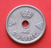 50  Ore  1947  r  -    Norwegia    Alt For Norge
