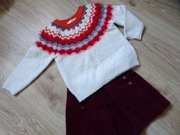 NUTMEG sweterek spódniczka zestaw zimowy 98/104