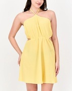 Damska teksturowana mini żółta sukienka CROPP 2679W-11X r, M