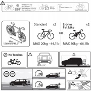 BAGAŻNIK ROWEROWY NA HAK ALCOR 3 ROWERY