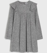 Sinsay Sukienka z Falbaną Szara Długi Rękaw Rozmiar 134