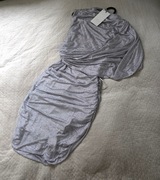 mini krótka szara sukienka Zara S 36 viralowa błyszcząca dżety cekiny 