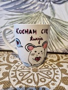 Kubek - kocham cię twoja Myszka - ręcznie malowany