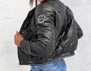 Przejściowa czarna kurtka bomberka, Stayhere M, nowa