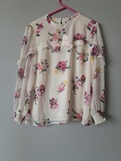 Piękna Biała kwiatowa bluzka 16 42/XL  mgiełka oasis