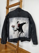 Kurtka jeansowa Levis katana vintage custom Banksy bomper boxy