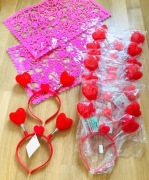 Opaska serce na walentynki dla dziecka zestaw 9 x