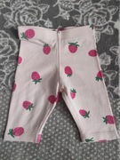 Primark cares legginsy pudrowy róż w truskawki r. 68 cm 