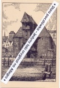 GDAŃSK DANZIG Dźwig portowy nad Motławą żuraw Krantor rycina W. Lenz ~1925