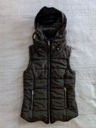 Zielony khaki ocieplany bezrękawnik z kapturem kamizelka H&M 34