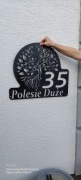Tabliczka adresowa numer domu ozdoba drzewo loft